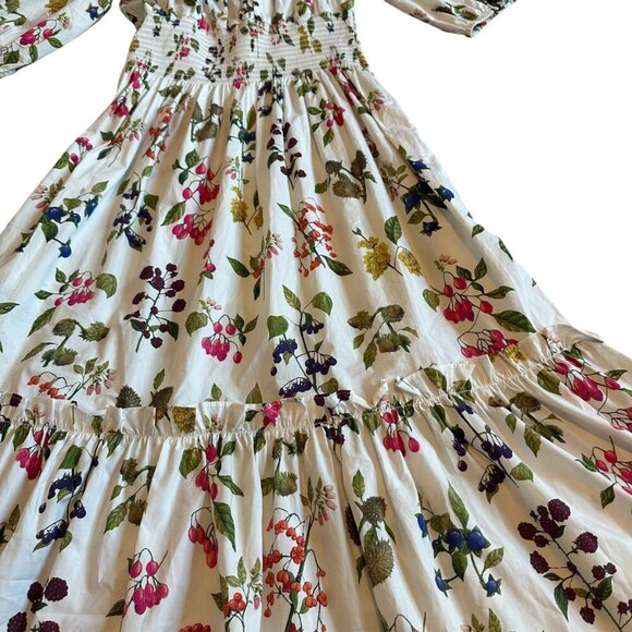 Cara Cara Mimi Off-Shoulder Dress Botanical Floral Berry Print Size Small NWOT - Picture 8 of 14